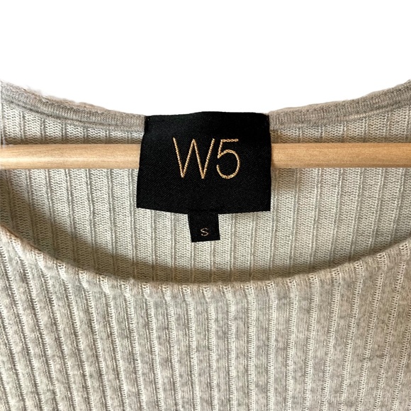 Anthropologie W5 Women’s puff sleeve ribbed gray top, Sz S - Picture 7 of 12